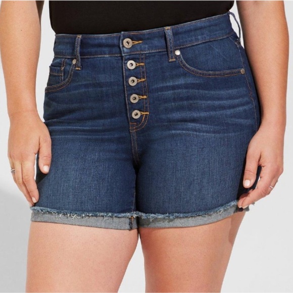 Torrid Vintage‎ Stretch High-Rise Shorts Size 22 Button Fly - Picture 1 of 8